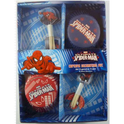 Spiderman Cupcake Decorating Kit - Click Image to Close